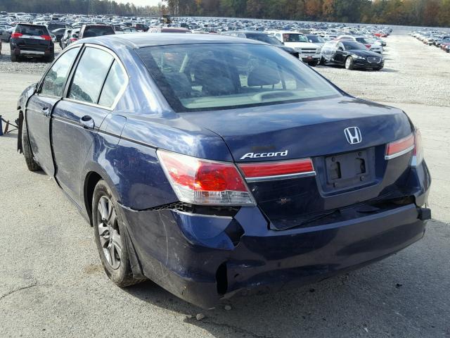 1HGCP2F45BA065083 - 2011 HONDA ACCORD LXP BLUE photo 3