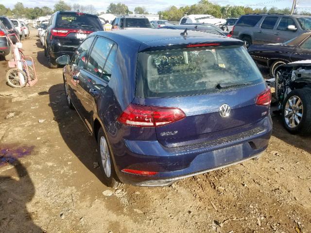 3VWG17AU2JM266976 - 2018 VOLKSWAGEN GOLF S BLUE photo 3