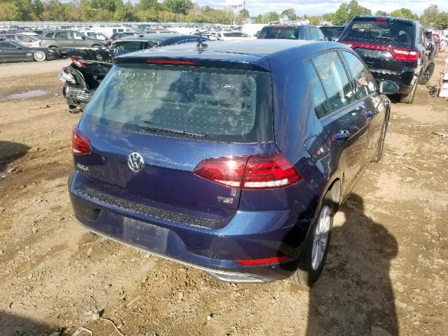 3VWG17AU2JM266976 - 2018 VOLKSWAGEN GOLF S BLUE photo 4