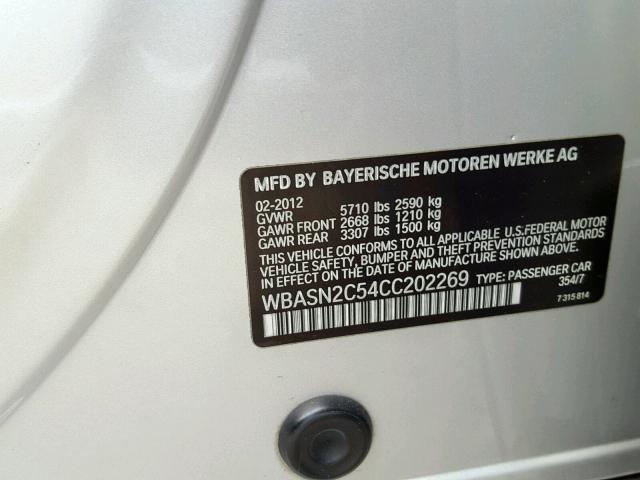 WBASN2C54CC202269 - 2012 BMW 535 IGT SILVER photo 10