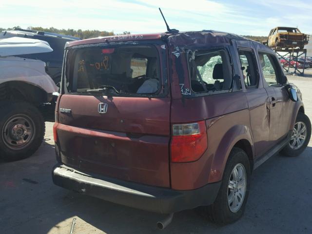 5J6YH18786L002650 - 2006 HONDA ELEMENT EX MAROON photo 4