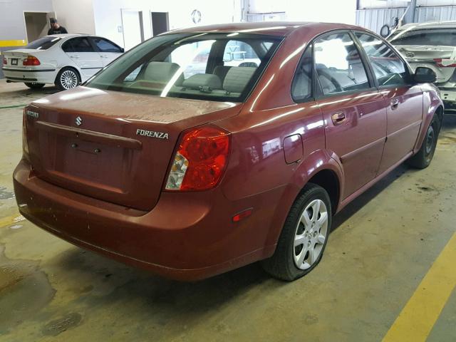 KL5JD56Z65K193607 - 2005 SUZUKI FORENZA S RED photo 4