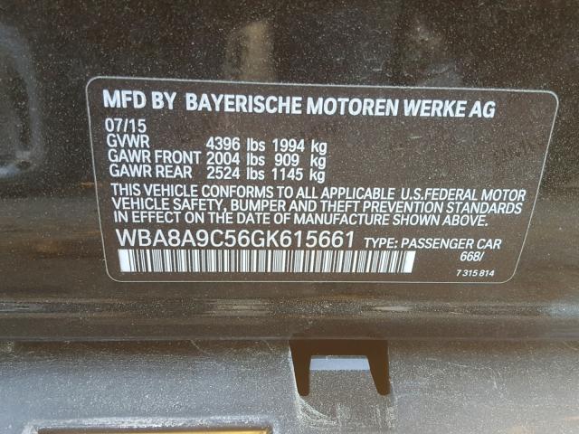 WBA8A9C56GK615661 - 2016 BMW 320 I BLACK photo 10