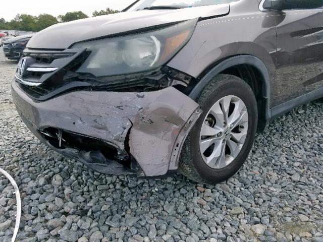 5J6RM3H7XCL015004 - 2012 HONDA CR-V EXL BROWN photo 9