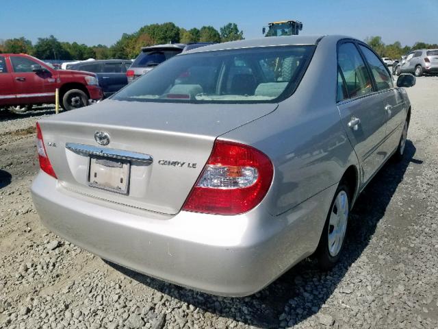 4T1BE32K72U524814 - 2002 TOYOTA CAMRY LE SILVER photo 4