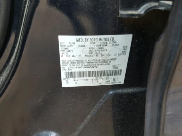 2FMDK39C38BA56272 - 2008 FORD EDGE LIMIT BLUE photo 10