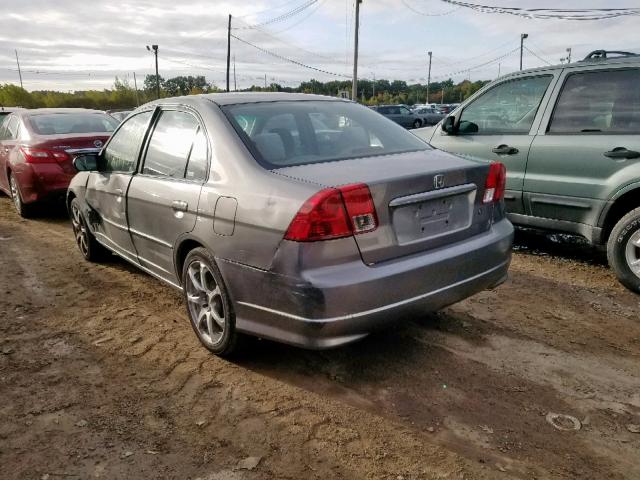 2HGES165X4H505846 - 2004 HONDA CIVIC LX GRAY photo 3