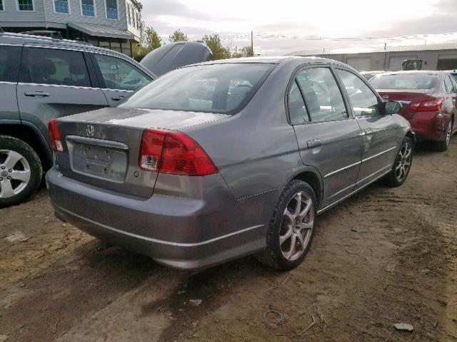 2HGES165X4H505846 - 2004 HONDA CIVIC LX GRAY photo 4