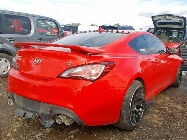 KMHHU6KH3BU055840 - 2011 HYUNDAI GENESIS CO RED photo 4