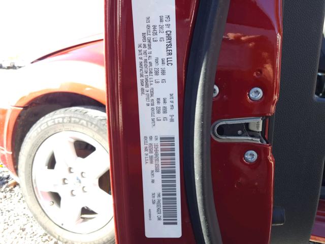 1B3HB48A29D165668 - 2009 DODGE CALIBER SX RED photo 10