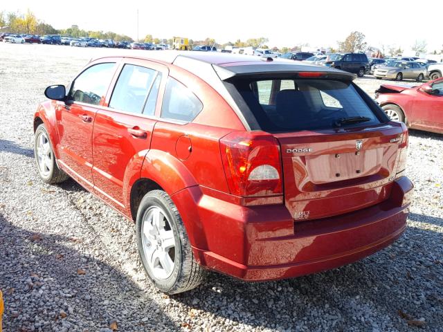 1B3HB48A29D165668 - 2009 DODGE CALIBER SX RED photo 3