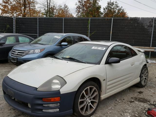 4A3AC84H21E131961 - 2001 MITSUBISHI ECLIPSE GT WHITE photo 2