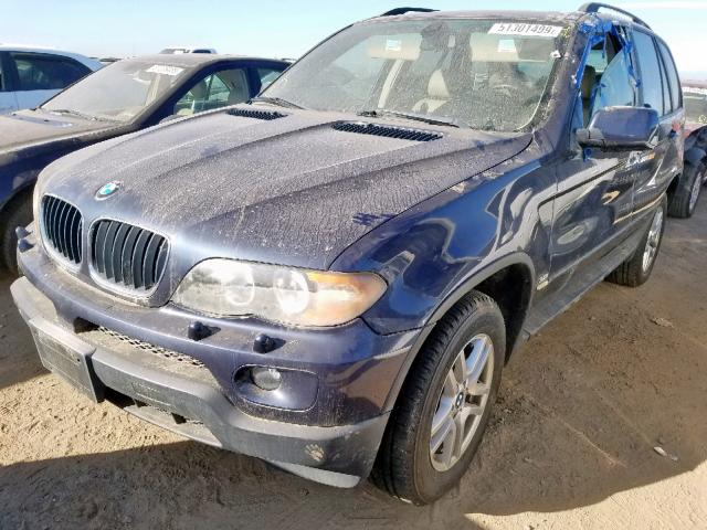 5UXFA13524LU25386 - 2004 BMW X5 3.0I BLUE photo 2