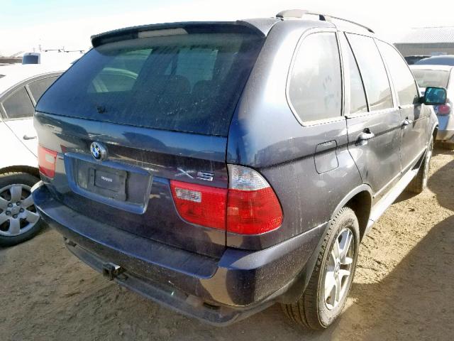 5UXFA13524LU25386 - 2004 BMW X5 3.0I BLUE photo 4