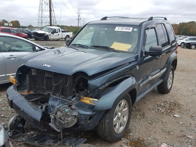 1J4GL58K65W597307 - 2005 JEEP LIBERTY LI GREEN photo 2