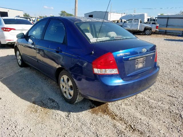 KNAFE121085535350 - 2008 KIA SPECTRA EX BLUE photo 3