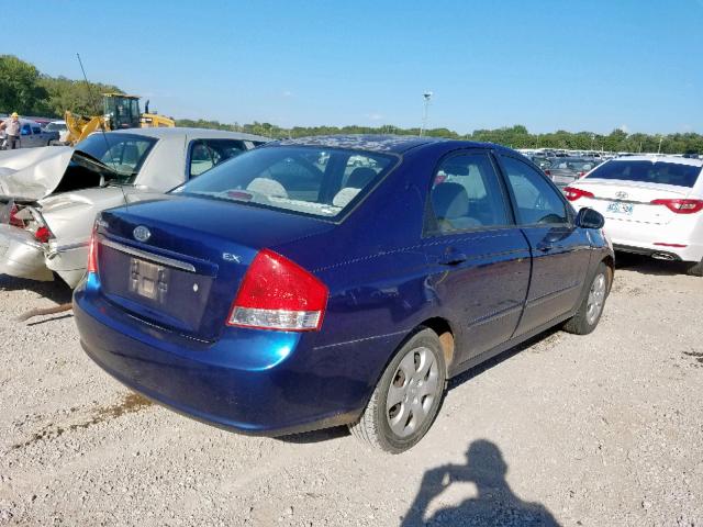 KNAFE121085535350 - 2008 KIA SPECTRA EX BLUE photo 4