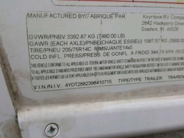 4YDT2882396410715 - 2009 KEYSTONE PASSPORT 白色 照片 10