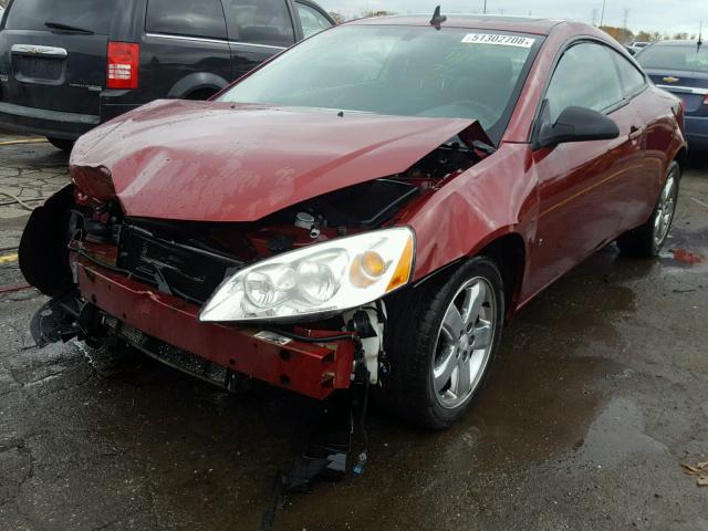 1G2ZH17N694148932 - 2009 PONTIAC G6 GT BURGUNDY photo 2