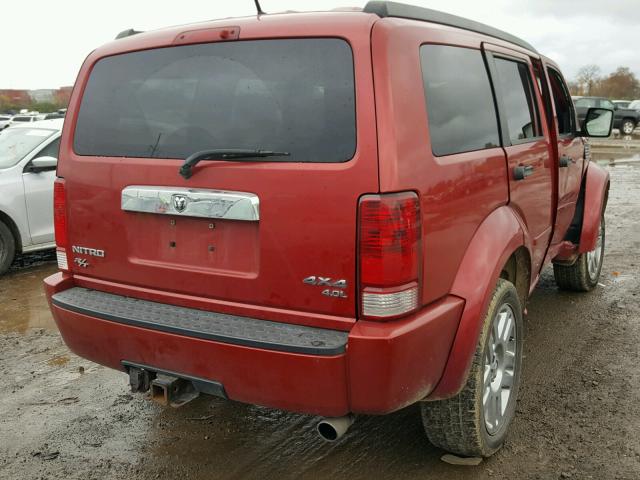 1D8GU58608W102482 - 2008 DODGE NITRO R/T MAROON photo 4