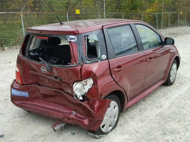 JTKKT624465012790 - 2006 TOYOTA SCION XA RED photo 4