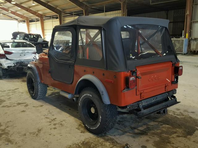 J793EH123714 - 1977 JEEP CJ-7 ORANGE photo 3