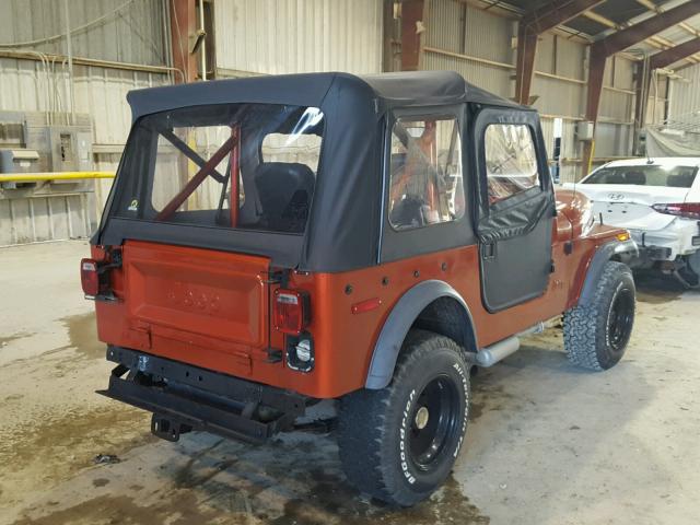 J793EH123714 - 1977 JEEP CJ-7 ORANGE photo 4