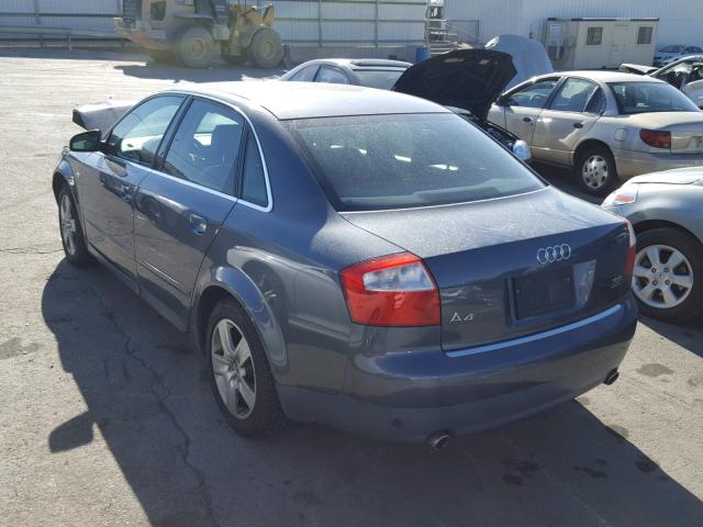 WAULT68E12A311941 - 2002 AUDI A4 3.0 QUA GRAY photo 3