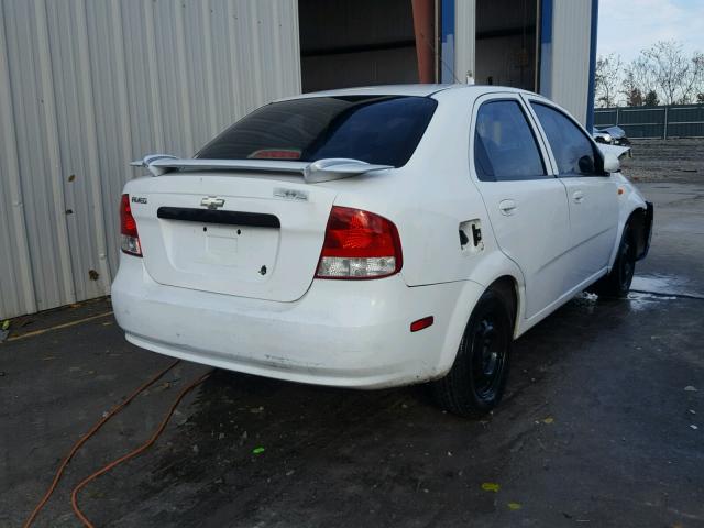 KL1TD52694B159309 - 2004 CHEVROLET AVEO WHITE photo 4