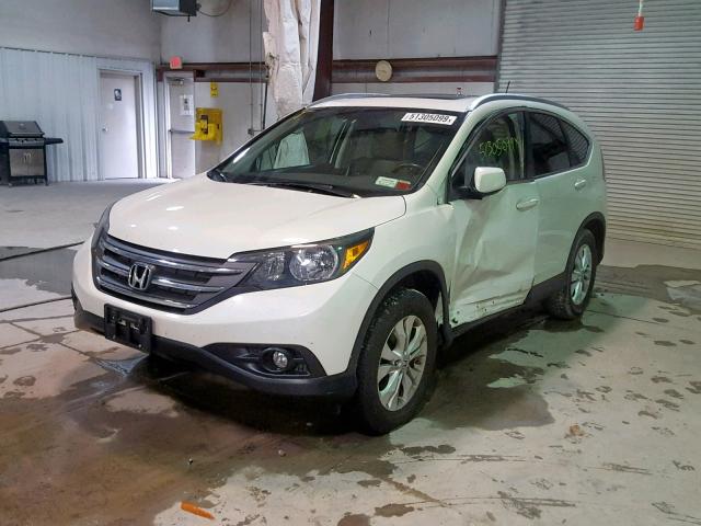 5J6RM4H72DL000990 - 2013 HONDA CR-V EXL WHITE photo 2