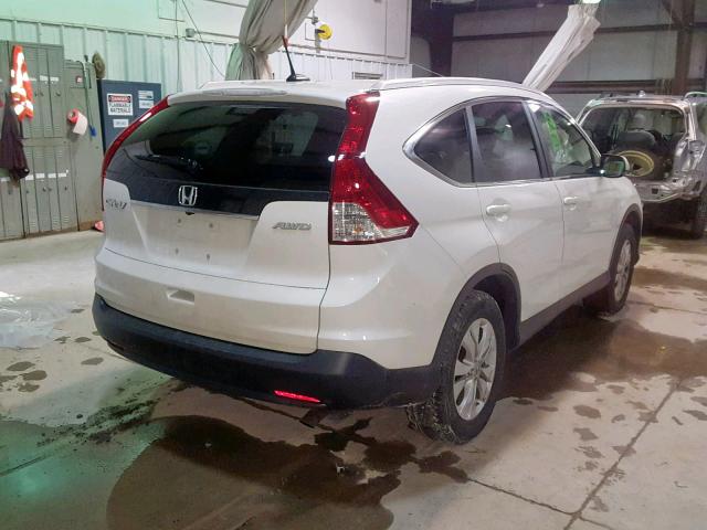 5J6RM4H72DL000990 - 2013 HONDA CR-V EXL WHITE photo 4