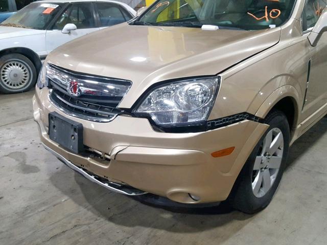 3GSDL73788S538450 - 2008 SATURN VUE XR GOLD photo 9