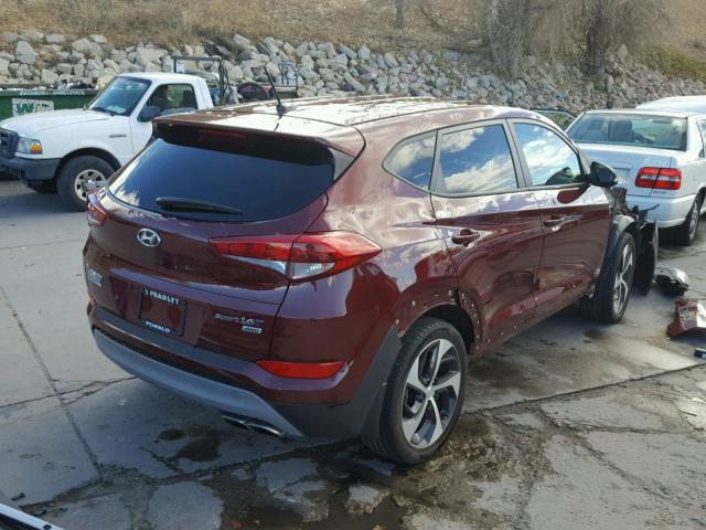 KM8J3CA21HU408942 - 2017 HYUNDAI TUCSON LIM RED photo 4