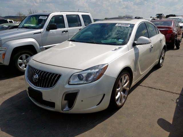 2G4GV5GV6C9187216 - 2012 BUICK REGAL GS WHITE photo 2