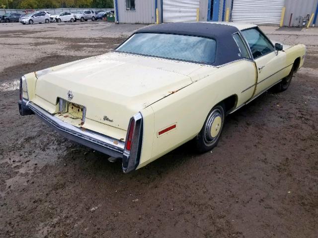 6L47S7Q157138 - 1977 CADILLAC ELDORADO YELLOW photo 4