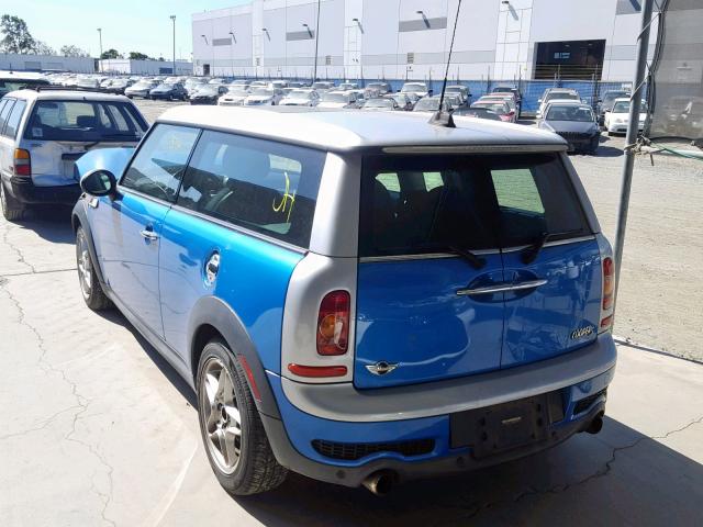 WMWMM33579TP93174 - 2009 MINI COOPER S C BLUE photo 3