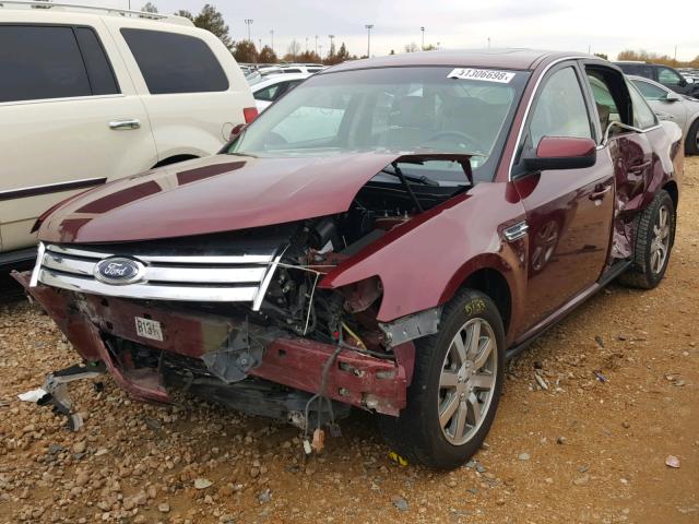 1FAHP24W38G179376 - 2008 FORD TAURUS SEL BURGUNDY photo 2