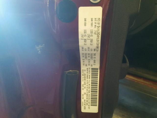 1J8HG48K88C110292 - 2008 JEEP COMMANDER MAROON photo 10