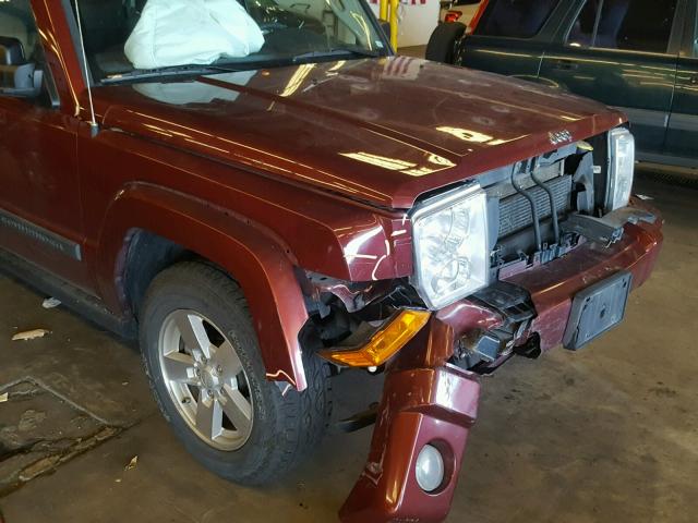 1J8HG48K88C110292 - 2008 JEEP COMMANDER MAROON photo 9