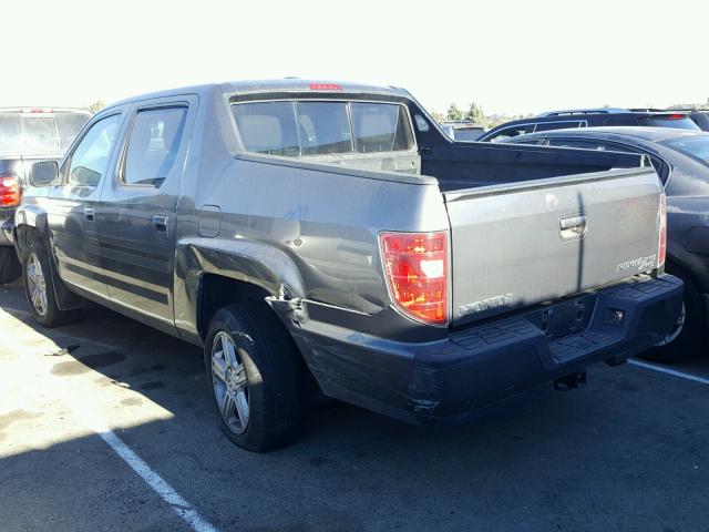 5FPYK1F59AB011904 - 2010 HONDA RIDGELINE GRAY photo 3