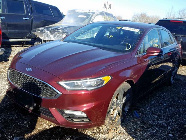 3FA6P0VP1HR340335 - 2017 FORD FUSION SPO BURGUNDY photo 2