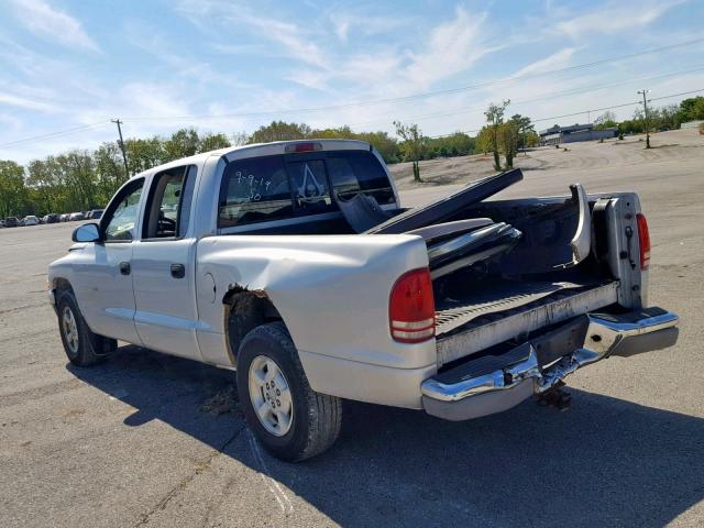 1B7HL48X62S690895 - 2002 DODGE DAKOTA QUA SILVER photo 3