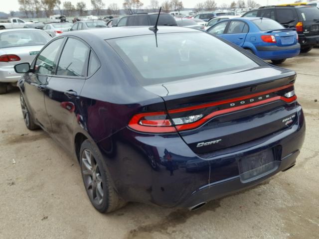 1C3CDFBB6ED907763 - 2014 DODGE DART SXT BLUE photo 3