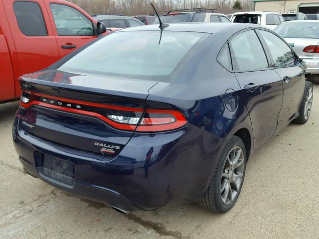 1C3CDFBB6ED907763 - 2014 DODGE DART SXT BLUE photo 4