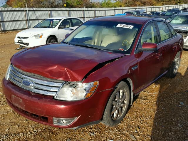 1FAHP24W18G128443 - 2008 FORD TAURUS SEL MAROON photo 2