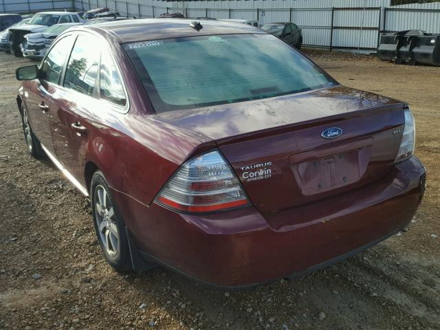 1FAHP24W18G128443 - 2008 FORD TAURUS SEL MAROON photo 3