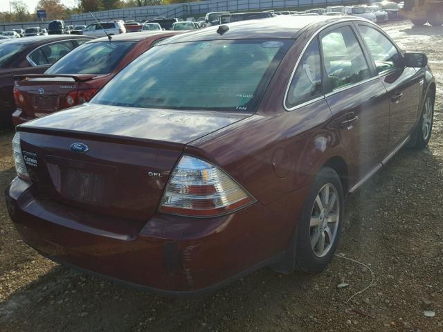 1FAHP24W18G128443 - 2008 FORD TAURUS SEL MAROON photo 4