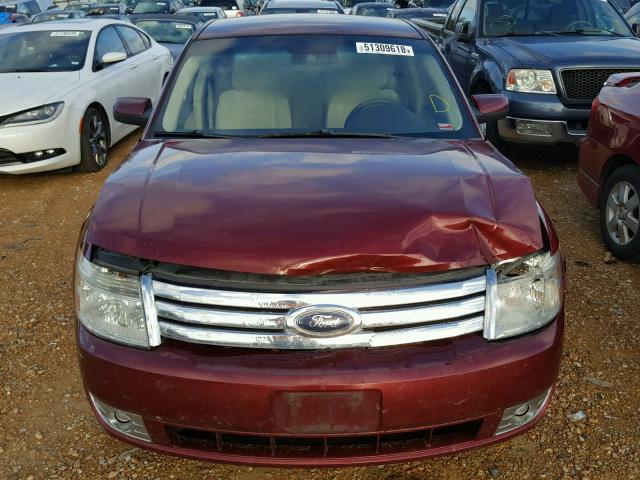 1FAHP24W18G128443 - 2008 FORD TAURUS SEL MAROON photo 9