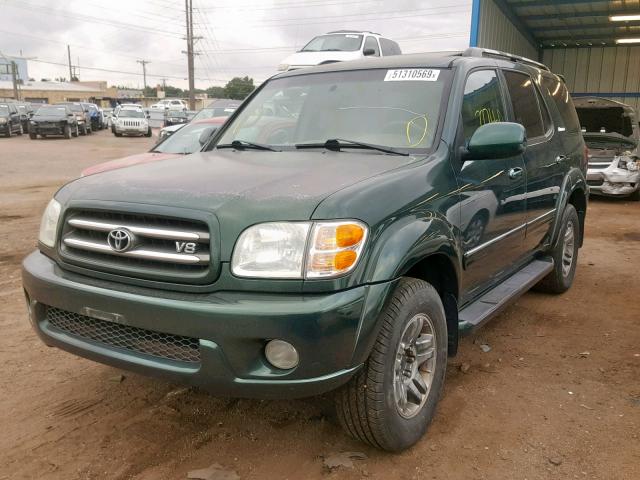 5TDBT48A53S168304 - 2003 TOYOTA SEQUOIA LI GREEN photo 2