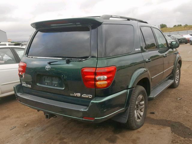 5TDBT48A53S168304 - 2003 TOYOTA SEQUOIA LI GREEN photo 4